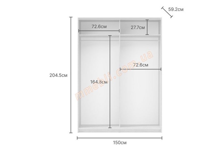 Шафа-купе Smart Zegna ST150 GF білий GF Furniture - 5
