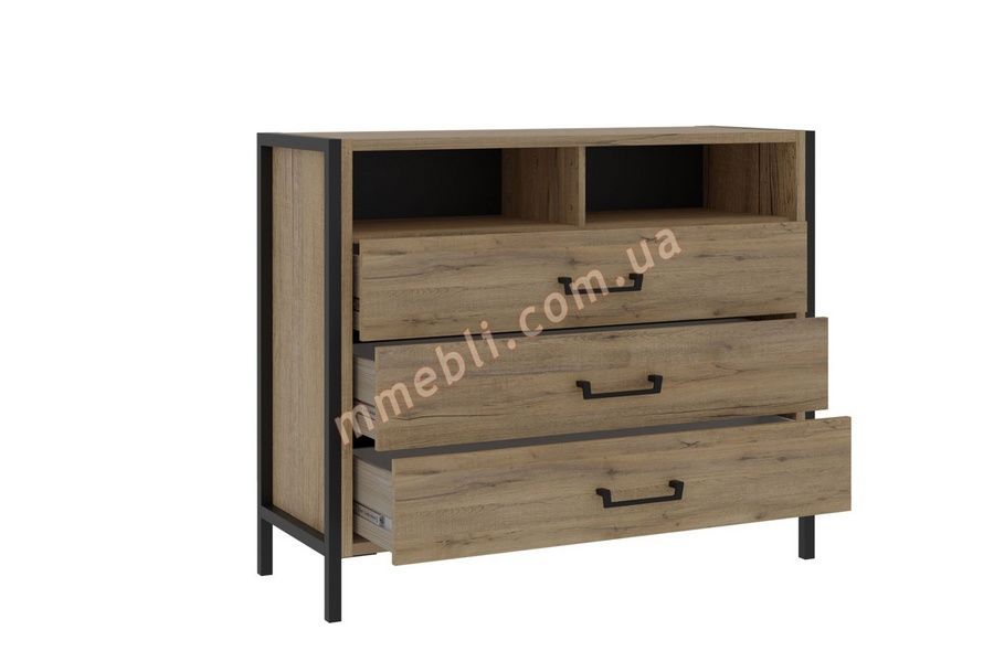 Комод ORIENTAL TREE HUDK212 Forte дуб бартекс/чорний Forte - 2