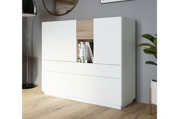Комод высокий LEWISVILLE LWSV331 Forte светло-серый мат/дуб Валенсия Forte - 1