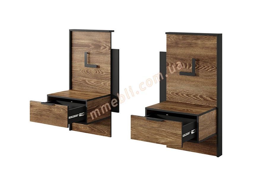 Ліжко Стокгольм 160 з тумбами LED Lagom каштан/антрацит Lagom (Лагом) - 5
