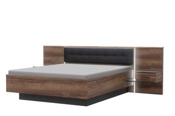 Кровать с тумбами BELLEVUE BLQL181B Forte Дуб болотный/Дуб черный Forte - 1