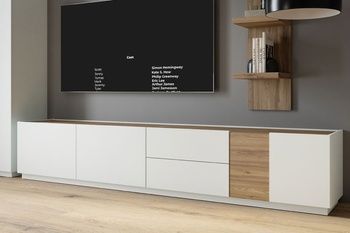 Тумба ТВ LEWISVILLE LWST141 Forte 240см светло-серый мат/дуб Валенсия Forte - 1