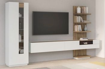 Тумба ТВ LEWISVILLE LWSTH131 Forte 270см светло-серый мат/дуб Валенсия Forte - 1
