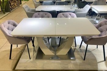 Стол Concord T-904 160см стекло бежевый глянец PREMIUM - 1