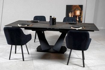 Стол обеденный ЛУАРА 160см Aqua Rodos Laminam Naturali Noir Desir Aqua Rodos - 1