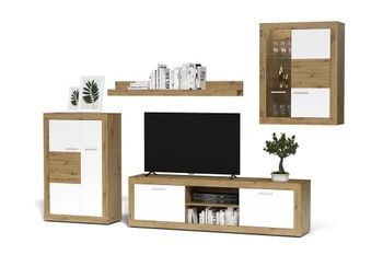 Стенка Aturo (Атуро) Дуб Артисан/Білий LED GF Furniture - 1