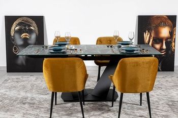 Стол обеденный ЛУАРА 160см Aqua Rodos Laminam Verde Alpi Lucidato Aqua Rodos - 1