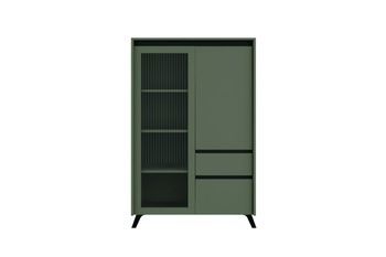 Витрина низкая Лаундж REG1W1D1S1K зеленый дымчатый/черный BRW Украина BRW Украина - 1