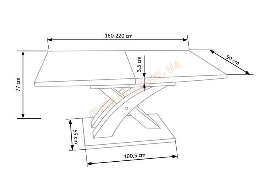 Стол SANDOR 160 Halmar белый глянец HALMAR (Польша) - 6