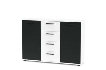 Комод Berno BE4 (Берно) белый/черный GF Furniture - 1