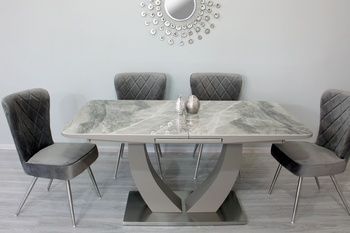 Стол Concord T-904 120см бежевый Grey Ceramic C20 PREMIUM - 1