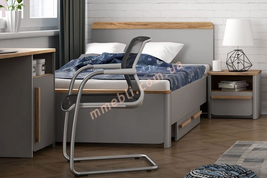 Кровать SURFINIO SFNL1121 серый мат дуб Forte - 3