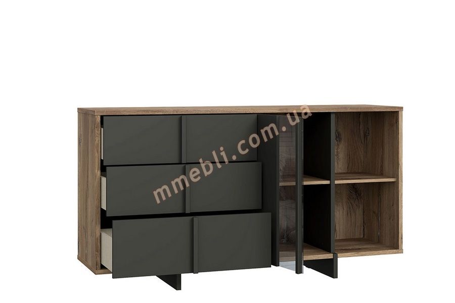 Комод широкий JOKKAZ JKZK221L Forte Дуб Флагстафф/Черный Forte - 4