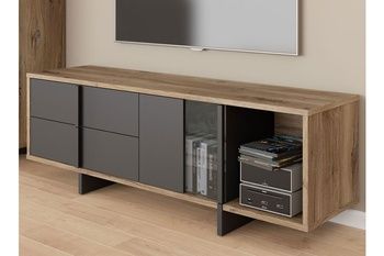 Тумба ТВ JOKKAZ JKZT121L Forte Дуб Флагстафф/Черный Forte - 1