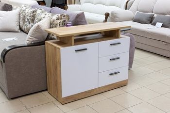 Комод з поличкою Dores DS 3 Дуб крафт золотий/білий GF Furniture - 1