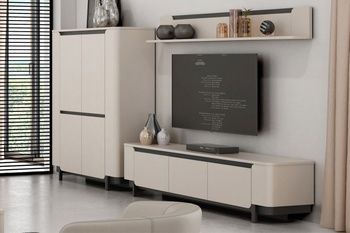 ТВ тумба 205см VODOL VXLT131 Forte Бежевый мат/Черный Forte - 1