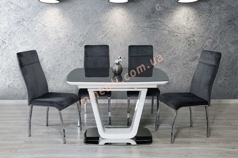 Стол обеденный Belardo 110 DT-9923 (Беллардо) белый глянец стекло серое PREMIUM - 4